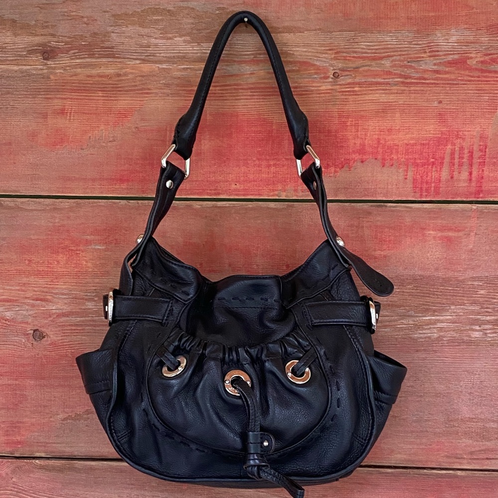 B. Makowsky Genuine Leather Hobo Shoulder Bag